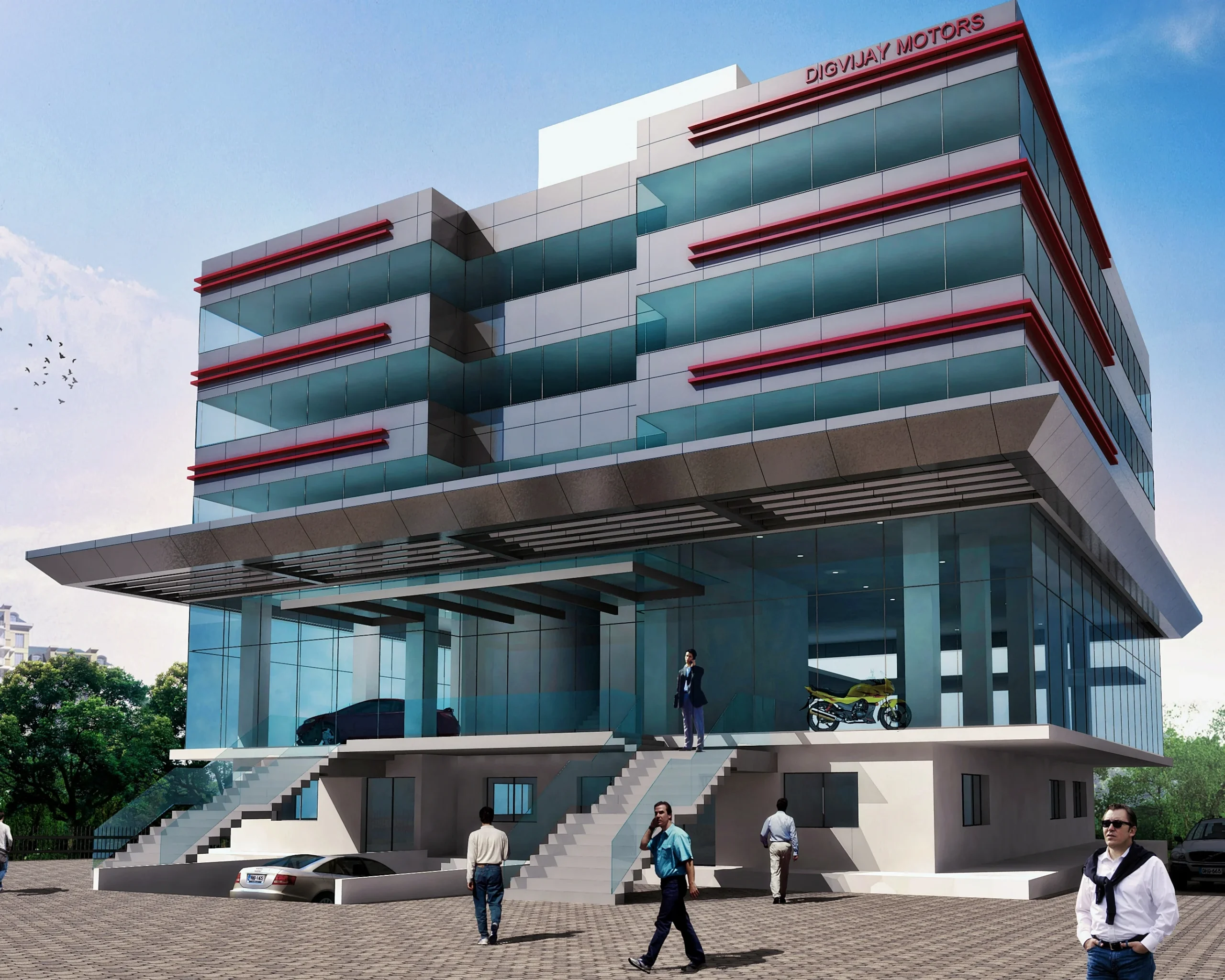 KDA_Architecture Hero Honda showroom and commerial project For Lamkhade Rajendra at shirur